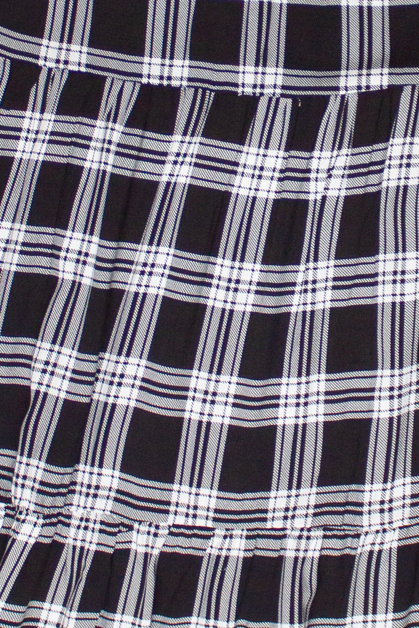 Plaid Tiered Maxi Skirt - Image 19