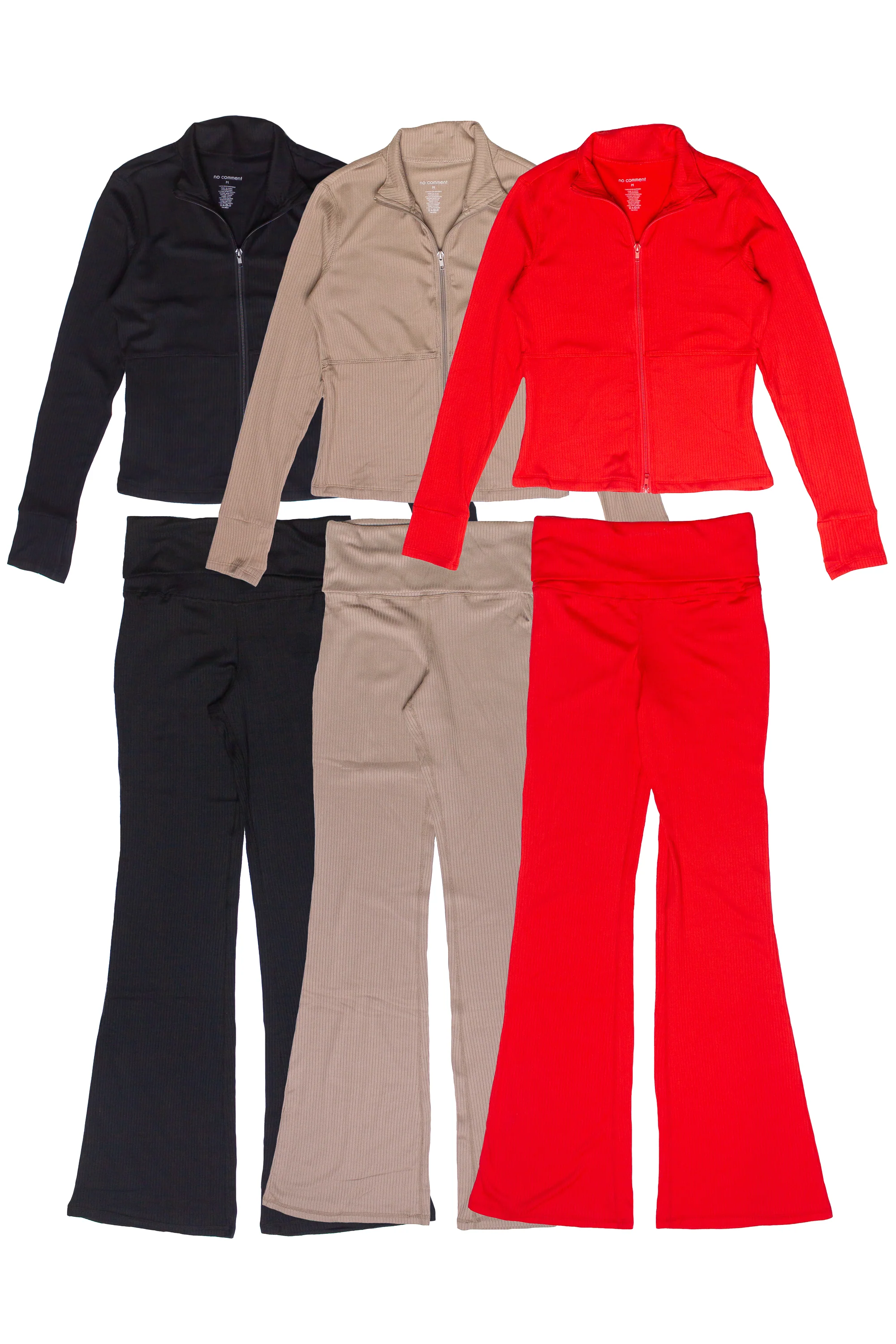 Ribbed Lightweight Fleece Lined Zip Up Top - Image 20